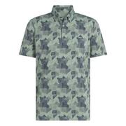 adidas Go-To Print Mens Polo Shirt -  Silgrn/Core Navy