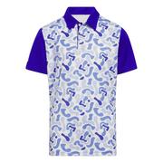 Next product: adidas Junior Print Golf Polo - Lucid Blue