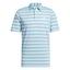 adidas 2 Colour Stripe Golf Polo - Semi Blue Burst - thumbnail image 1