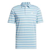 adidas 2 Colour Stripe Golf Polo - Semi Blue Burst