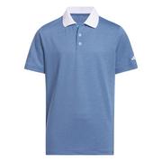 adidas Junior Striped Golf Polo - Navy