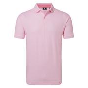 FootJoy Scallop Geo Print Pique Golf Polo Shirt - Pink Pop
