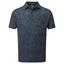 FootJoy Granite Print Lisle Golf Shirt - Navy - thumbnail image 1