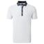 FootJoy Tossed Tulip Trim Pique Golf Polo Shirt - White/Navy - thumbnail image 1
