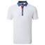 FootJoy Tossed Tulip Trim Pique Golf Polo Shirt - White/Twilight Blue - thumbnail image 1