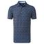 FootJoy Travel Print Lisle Golf Polo Shirt - Navy/Blue - thumbnail image 1