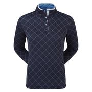 FootJoy Ladies Jersey Quilted Golf Mid Layer Sweater - Navy