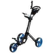SkyMax Qwik Fold 3.0 3-Wheel Golf Push Cart - Black/Blue