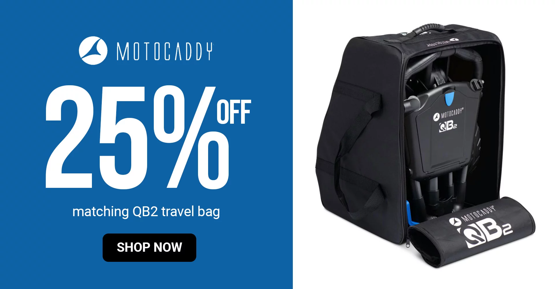 Motocaddy QB2 Travel Bag Banner