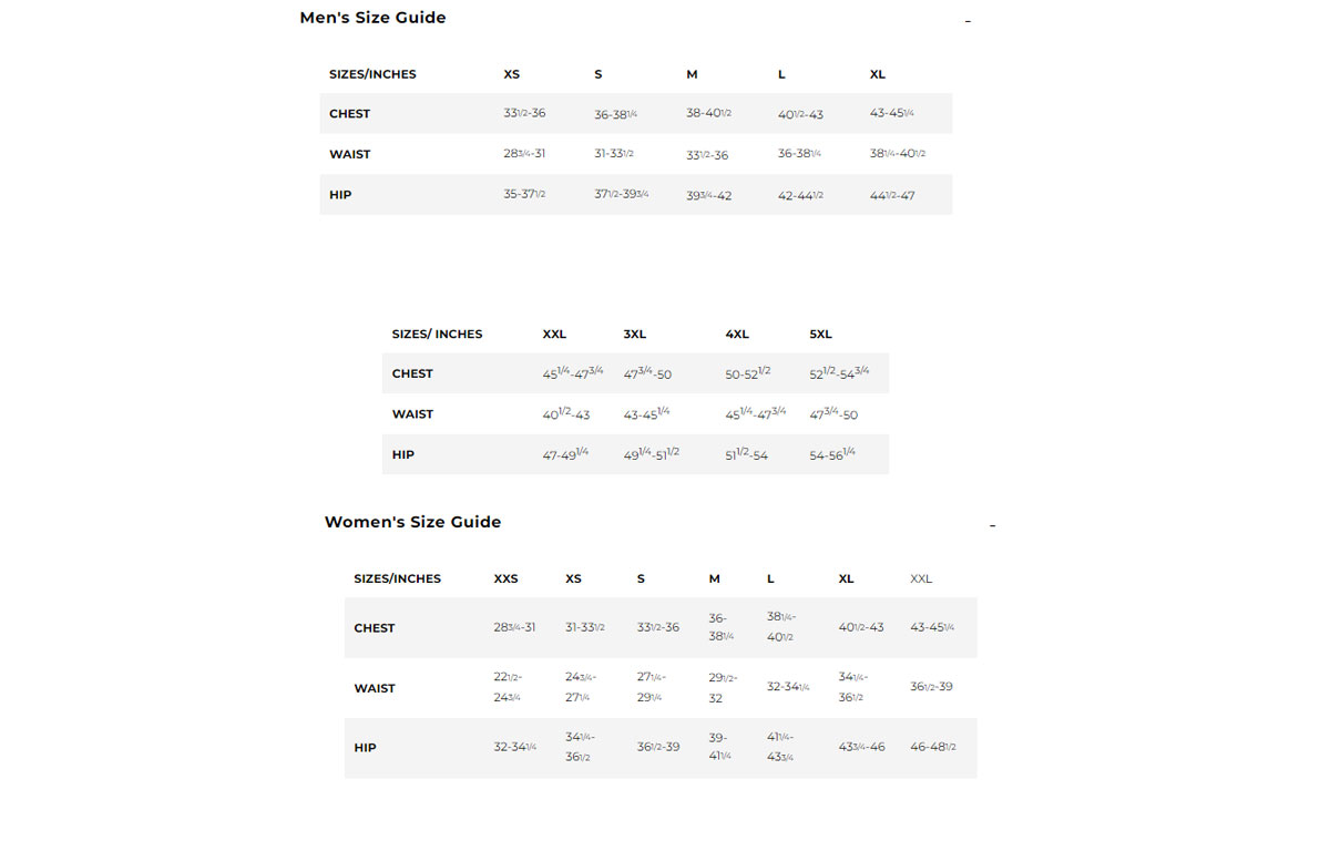 Size Chart for Paolo Ventil8 Golf Shorts