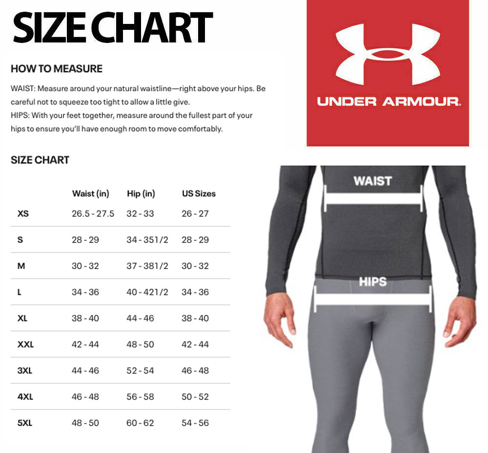 Size Chart for Under Armour Charged Cotton 6'' Boxerjock - 3  Pack - Royal Academy