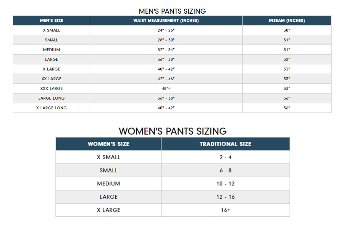 Size Chart for FootJoy Performance Regular Fit Trousers - Grey 